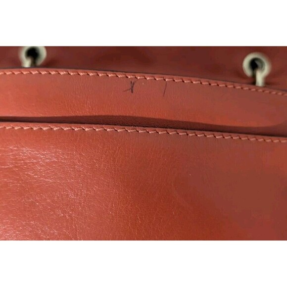 Tory Burch Priscilla Crossbody Hand Bag Frame Satchel Orange - Picture 6 of 16